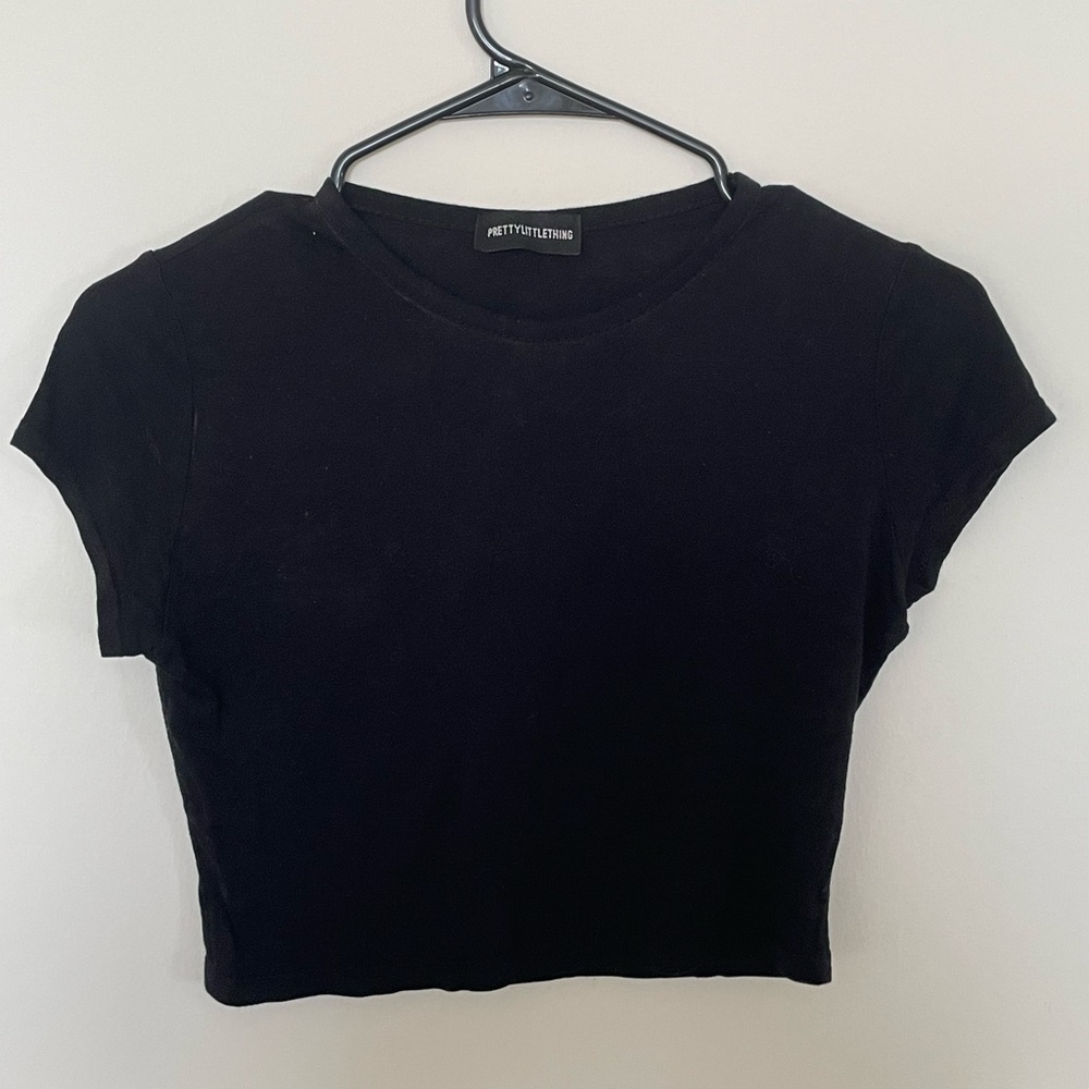 Pretty Little Thing Black Crop Top